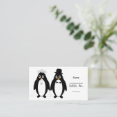 Penguin Ontwerp Bruiloft Plaats Het Plaatsen Kaart Plaatskaartje (Staand voorkant)