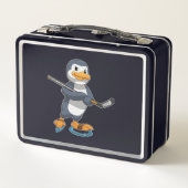 Penguin op Ice hockey met Ice hockey stick (Achterkant)