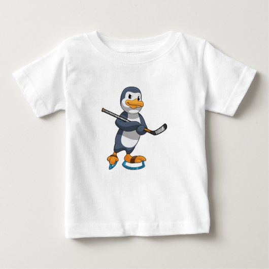 Penguin op Ice hockey met Ice hockey stick (Voorkant)