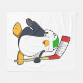 Penguin op Ice hockey met Ice hockey stick Fleece Deken (Voorkant (Horizontaal))