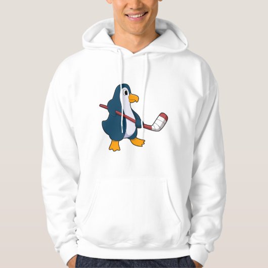 Penguin op Ice hockey met Ice hockey stick Hoodie (Voorkant)