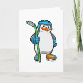 Penguin op Ice hockey met Ice hockey stick Kaart (Voorkant)