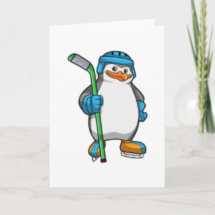 Penguin op Ice hockey met Ice hockey stick Kaart
