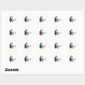 Penguin op Ice hockey met Ice hockey stick Ronde Sticker (Vel)