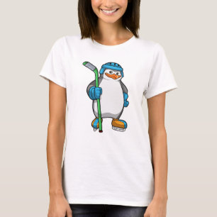 Penguin op Ice hockey met Ice hockey stick T-shirt