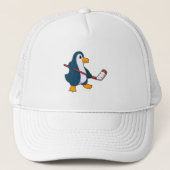 Penguin op Ice hockey met Ice hockey stick Trucker Pet (Voorkant)