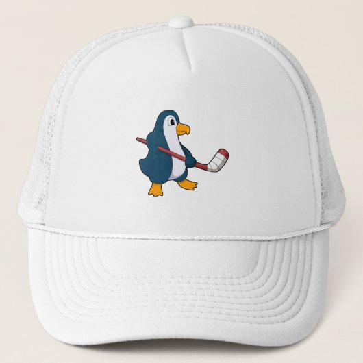 Penguin op Ice hockey met Ice hockey stick Trucker Pet (Voorkant)