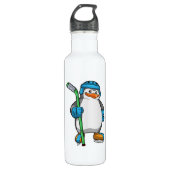 Penguin op Ice hockey met Ice hockey stick Waterfles (Voorkant)