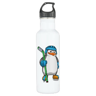 Penguin op Ice hockey met Ice hockey stick Waterfles