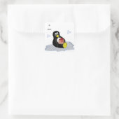 Penguin op Ice Patch Vierkante Sticker (Tas)