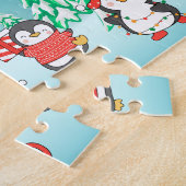 Penguin op maat gemaakte kerstkindnaam puzzel  (Zijkant)