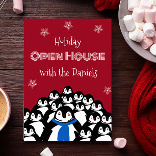 Penguin Open House Kerstfeest Uitnodiging