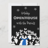 Penguin Open Huis Kerstfeest Uitnodiging (Voorkant)