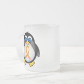 Penguin Oranje Ribbon of Awareness Gift Matglas Koffiemok (Voorkant links)