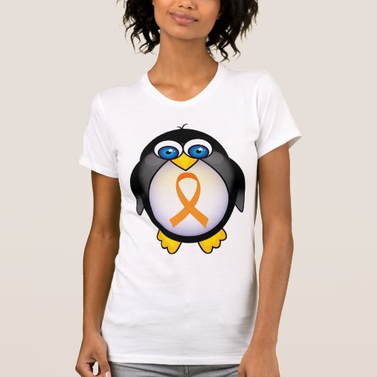 Penguin Oranje Ribbon of Awareness Gift T-shirt (Voorkant)