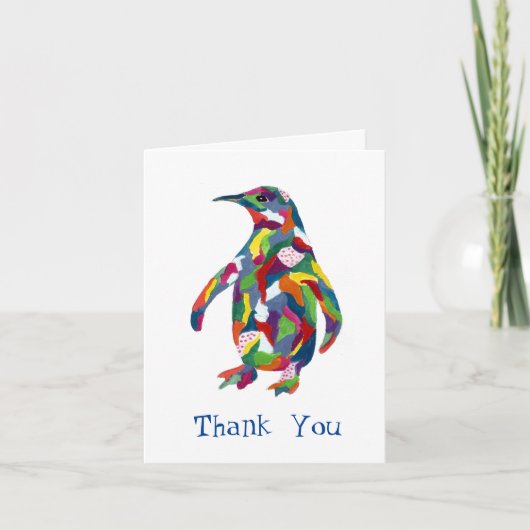 Penguin Original Waterverf Gezegde "So Cool" Bedankkaart (Voorkant)