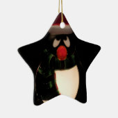 Penguin Ornaments - Green Reverse Keramisch Ornament (Rechts)