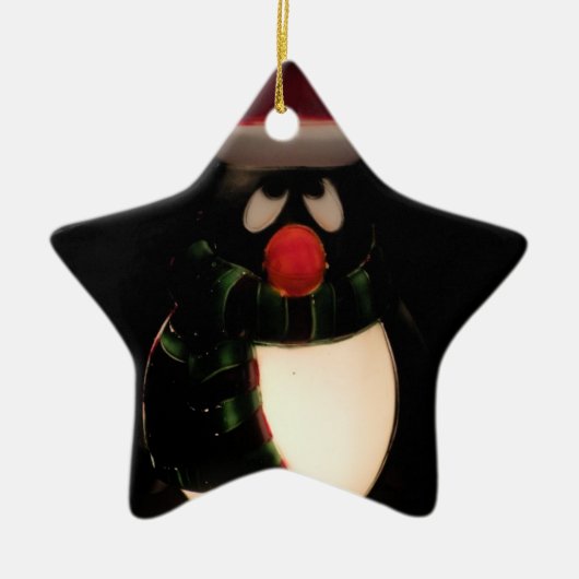Penguin Ornaments - Green Reverse Keramisch Ornament (Voorkant)