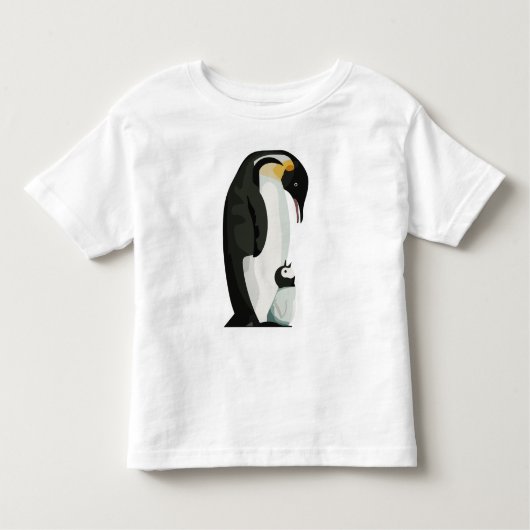 Penguin Ouder en Chick Bonding Art Kinder Shirts (Voorkant)