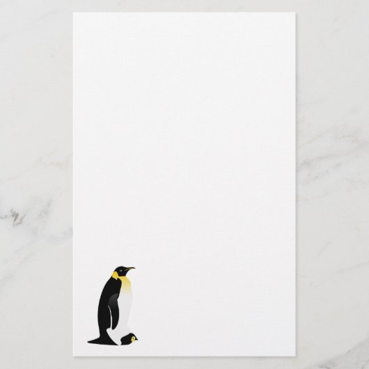 Penguin-ouder met zijn baby briefpapier (Voorkant)