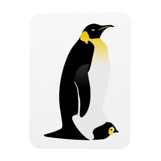 Penguin-ouder met zijn baby magneet (Verticaal)