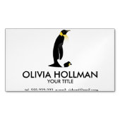 Penguin-ouder met zijn baby magnetisch visitekaartje (Voorkant)