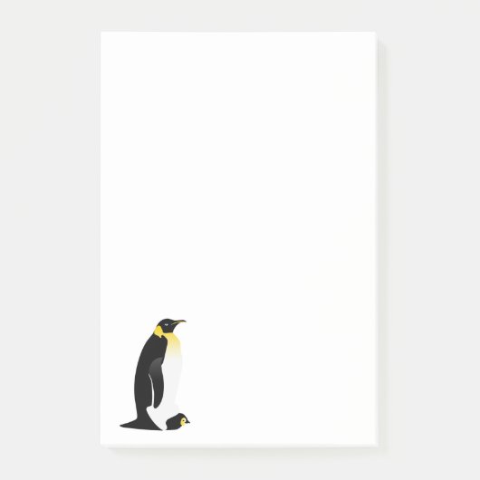 Penguin-ouder met zijn baby post-it® notes (Voorkant)