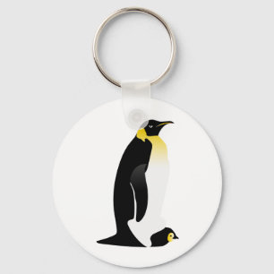 Penguin-ouder met zijn baby sleutelhanger