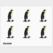 Penguin-ouder met zijn baby vierkante sticker (Vel)