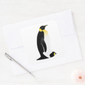 Penguin-ouder met zijn baby vierkante sticker (Envelop)