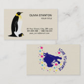 Penguin-ouder met zijn baby visitekaartje (Voorkant / Achterkant)