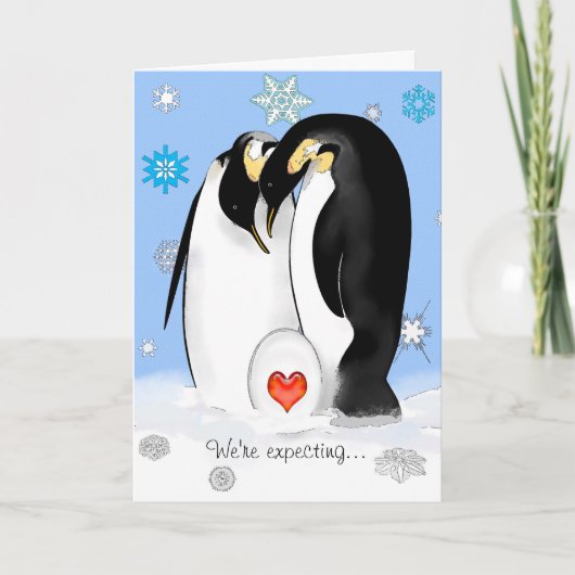 Penguin Ouders Baby shower Uitnodiging (Voorkant)