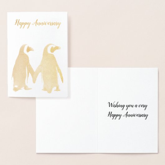 Penguin Paar Jubileum Kaart (Display)