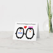 Penguin Paar Mannelijk Vrouw Verloving Bedankt (Voorkant)