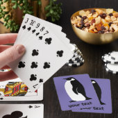 Penguin Paars Black White CUSTOM Animal Cute Pokerkaarten (Insitu)