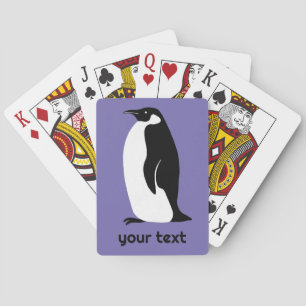 Penguin Paars Black White CUSTOM Animal Cute Pokerkaarten
