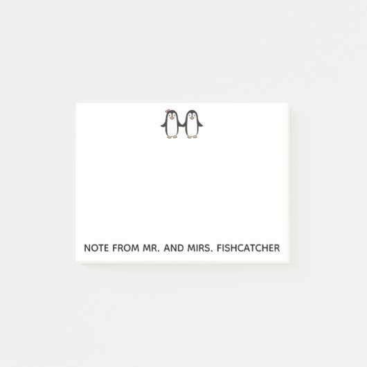 Penguin Pair personaliseren Post-it® Notes (Voorkant)