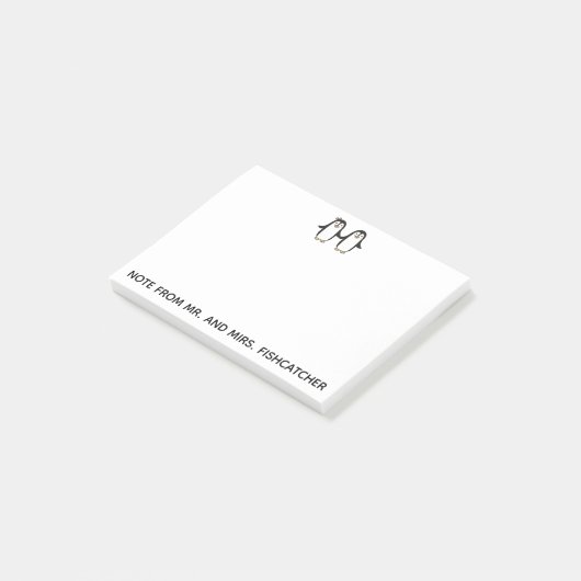 Penguin Pair personaliseren Post-it® Notes (Schuin)