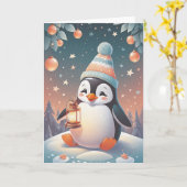 Penguin Pal Birthday Kaart (Gele Bloem)