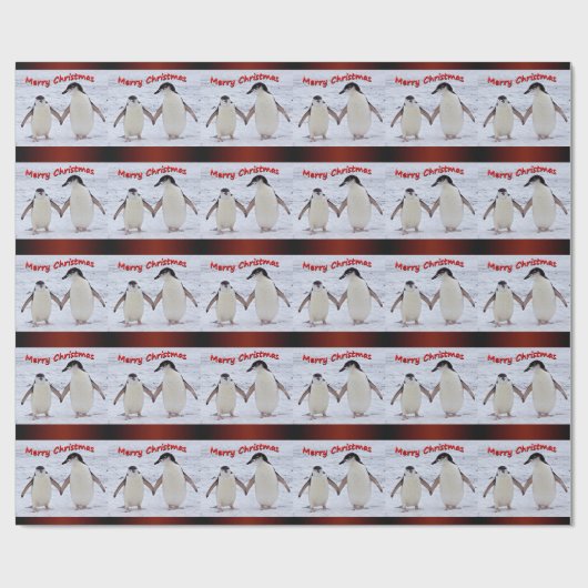 Penguin Pals Wrapping Paper - Kerstmis Cadeaupapier (Vlak)