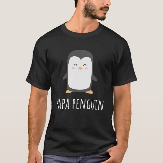 Penguin Papa T-Shirt-Funny & Cute Dad Gift T-shirt (Voorkant)