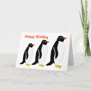 Penguin Parade Birthday Kaart