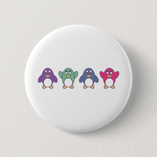 Penguin Parade Ronde Button 5,7 Cm (Voorkant)