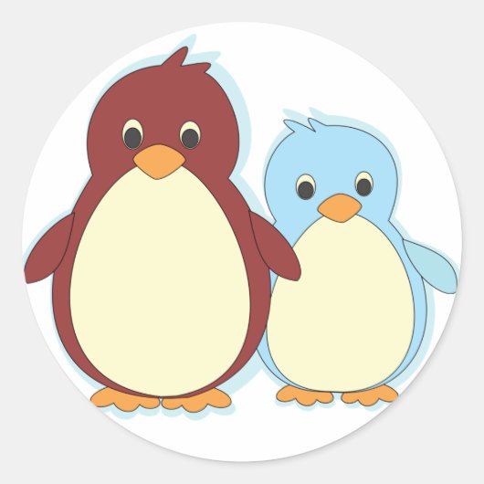 Penguin Paradise Ronde Sticker (Voorkant)