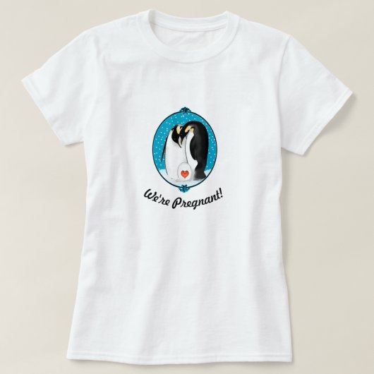 Penguin Parents We zijn zwanger T-shirt (Design voorkant)