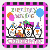 Penguin Party Aangepaste Stickers (Voorkant)