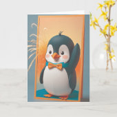 Penguin Party Attire Kaart (Gele Bloem)