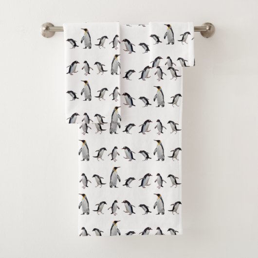 Penguin Party Bathroom Towel set Bad Handdoek (Insitu)