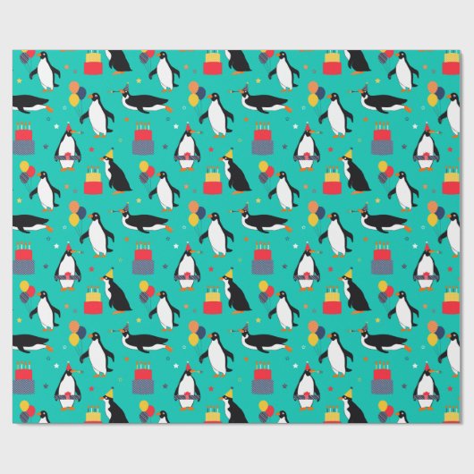 Penguin Party Cadeaupapier (Vlak)