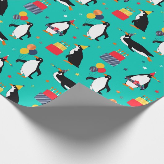 Penguin Party Cadeaupapier (Hoek)